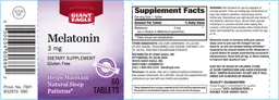 Label for Melatonin 3 mg