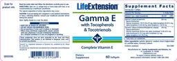 Label for Gamma E With Tocopherols & Tocotrienols