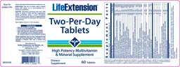 Label for Two-Per-Day Tablets