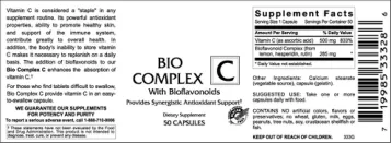 Label for Bio Complex C