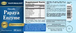 Label for Chewable Papaya Enzyme
