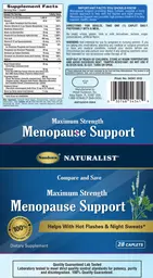 Label for Maximum Strength Menopause Support