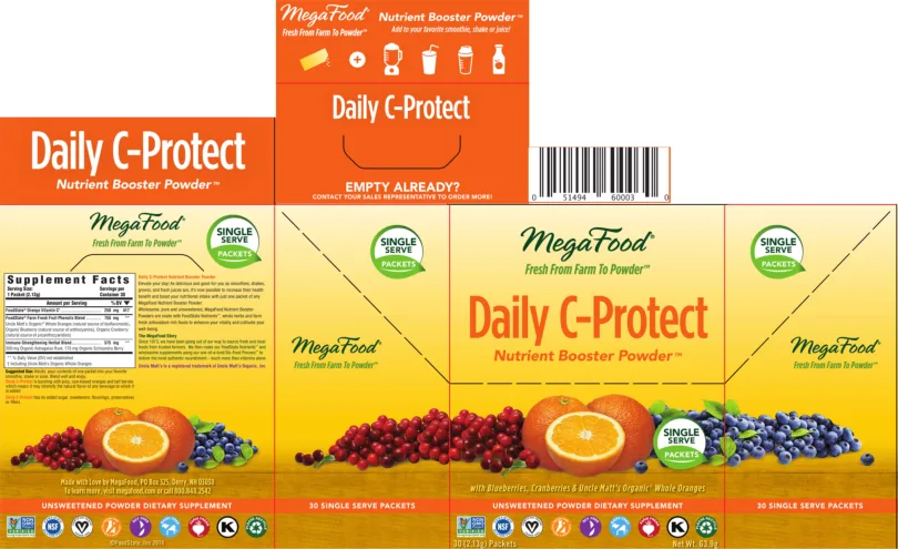 Label for Daily C-Protect Nutrient Booster Powder