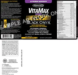 Label for VitaMax Sport SX-7 Black Onyx