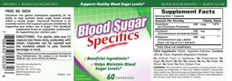 Label for Blood Sugar Specifics