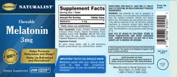 Label for Chewable Melatonin 3 mg
