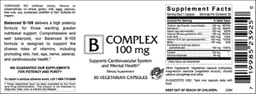 Label for B Complex 100 mg