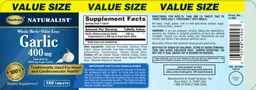 Label for Garlic 400 mg