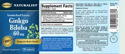 Label for Ginkgo Biloba 60 mg