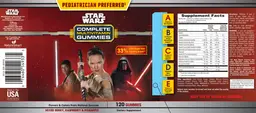 Label for Star Wars Complete Multivitamin Gummies