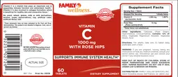 Label for Vitamin C 1000 mg With Rose Hips