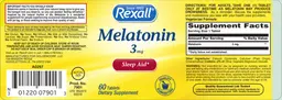 Label for Melatonin 3 mg