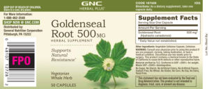 Goldenseal Root 500 mg