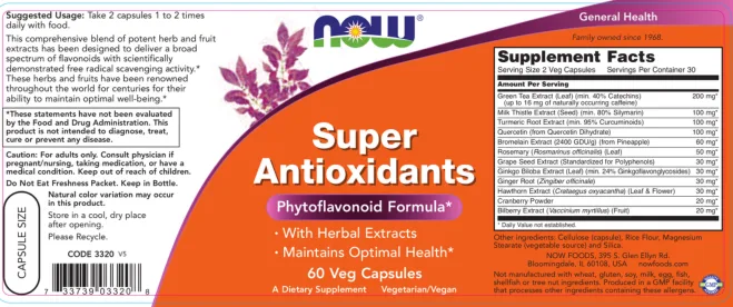 Label for Super Antioxidants