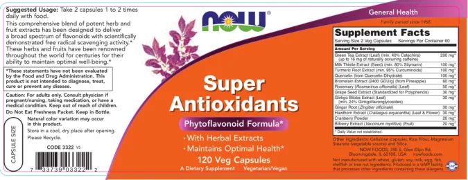 Label for Super Antioxidants