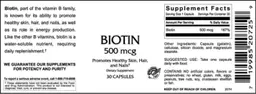 Biotin 500 mcg