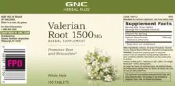 Label for Valerian Root 1500 mg