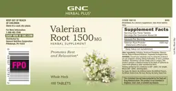 Label for Valerian Root 1500 mg