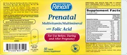 Label for Prenatal Multivitamin/Multimineral with Folic Acid