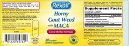 Label for Horny Goat Weed With Maca
