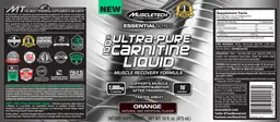 Label for 100% Ultra-Pure Carnitine Liquid Orange