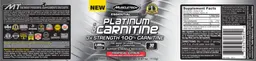 Label for 100% Platinum Carnitine Tropical Citrus