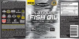 Label for 100% Platinum Fish Oil
