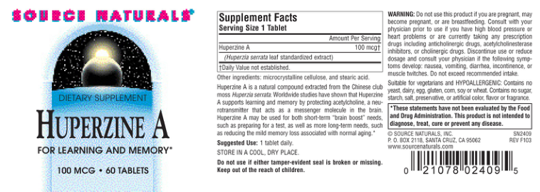 Label for Huperzine A