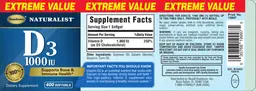 Label for D3 1000 IU