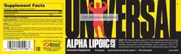 Label for Alpha Lipoic Acid