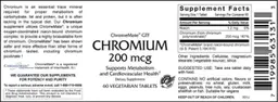 Label for Chromium 200 mcg