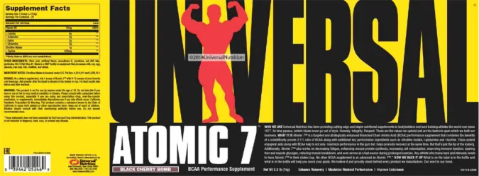 Label for Atomic 7 Black Cherry Bomb