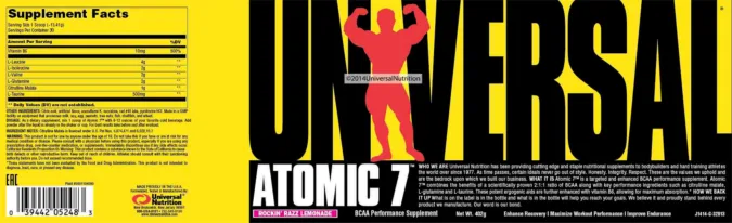 Label for Atomic 7 Rockin' Razz Lemonade