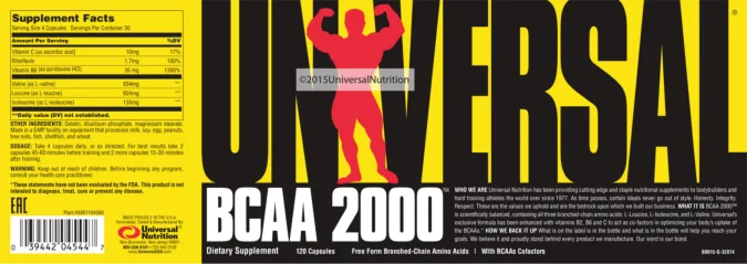 Label for BCAA 2000