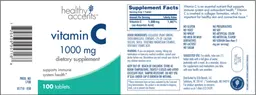 Label for Vitamin C 1000 mg