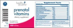 Label for Prenatal Vitamins