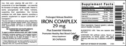 Label for Iron Complex 29 mg
