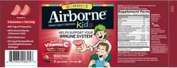 Label for Airborne Kids Mixed Berry