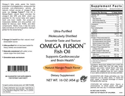 Label for Omega Fusion Fish Oil Natural Mango-Peach Flavor