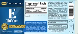Label for E 1000 IU