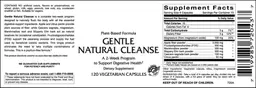 Label for Gentle Natural Cleanse