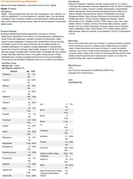 Label for Spectravite Energy Metabolism