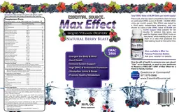 Label for Max Effect Natural Berry Blast
