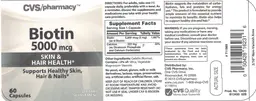 Label for Biotin 5000 mcg