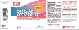 Label for Calcium Citrate + D