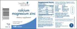 Label for Calcium Magnesium Zinc
