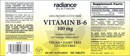 Label for Vitamin B-6 100 mg