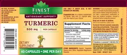 Label for Turmeric 500 mg