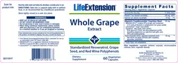 Label for Whole Grape Extract