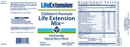 Label for Children's Formula Life Extension Mix Natural Berry